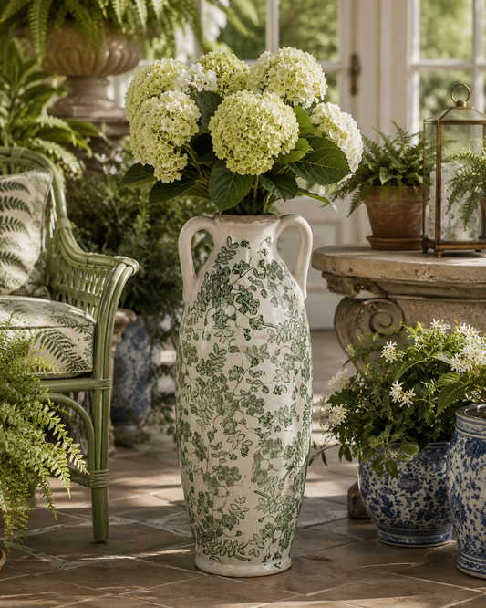 The Wren Botanical Handled Floor Vase