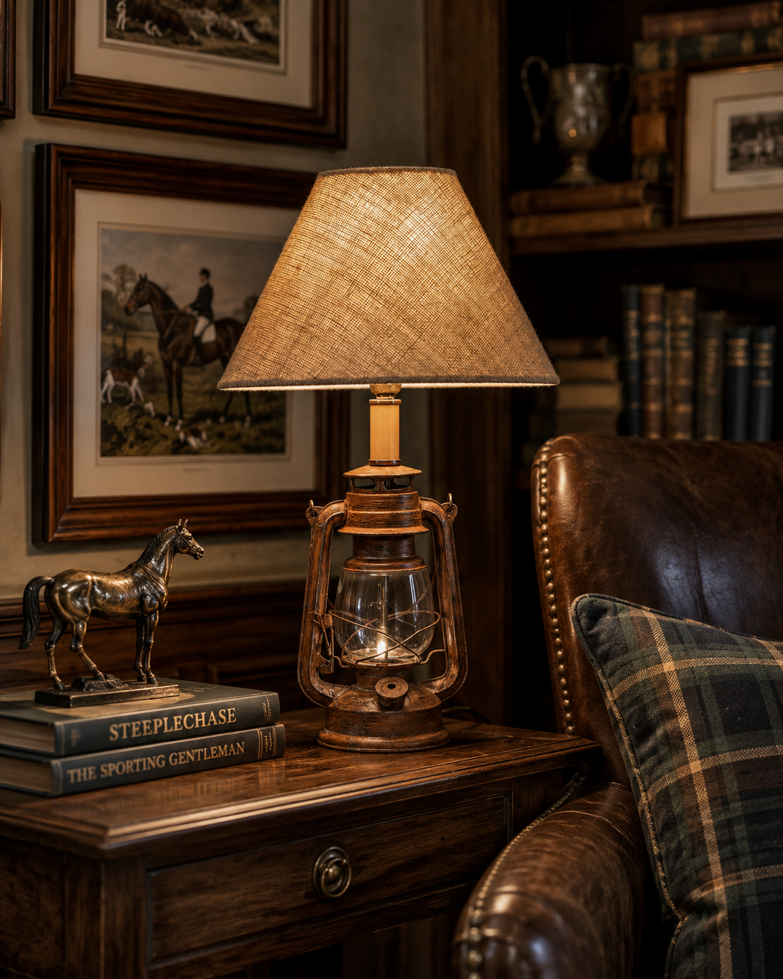 The Huntsman Vintage Lantern Table Lamp