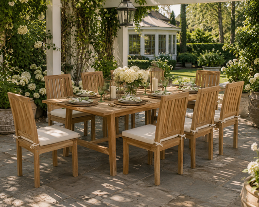 Seabrook Outdoor Patio Teak 9-Piece Dining Set