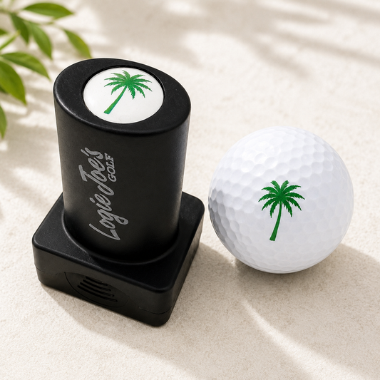 Palm Tree Golf Ball Stamp | Quick-Dry Ink Stamper | Easy Ball Identification | Fun Golf Gift