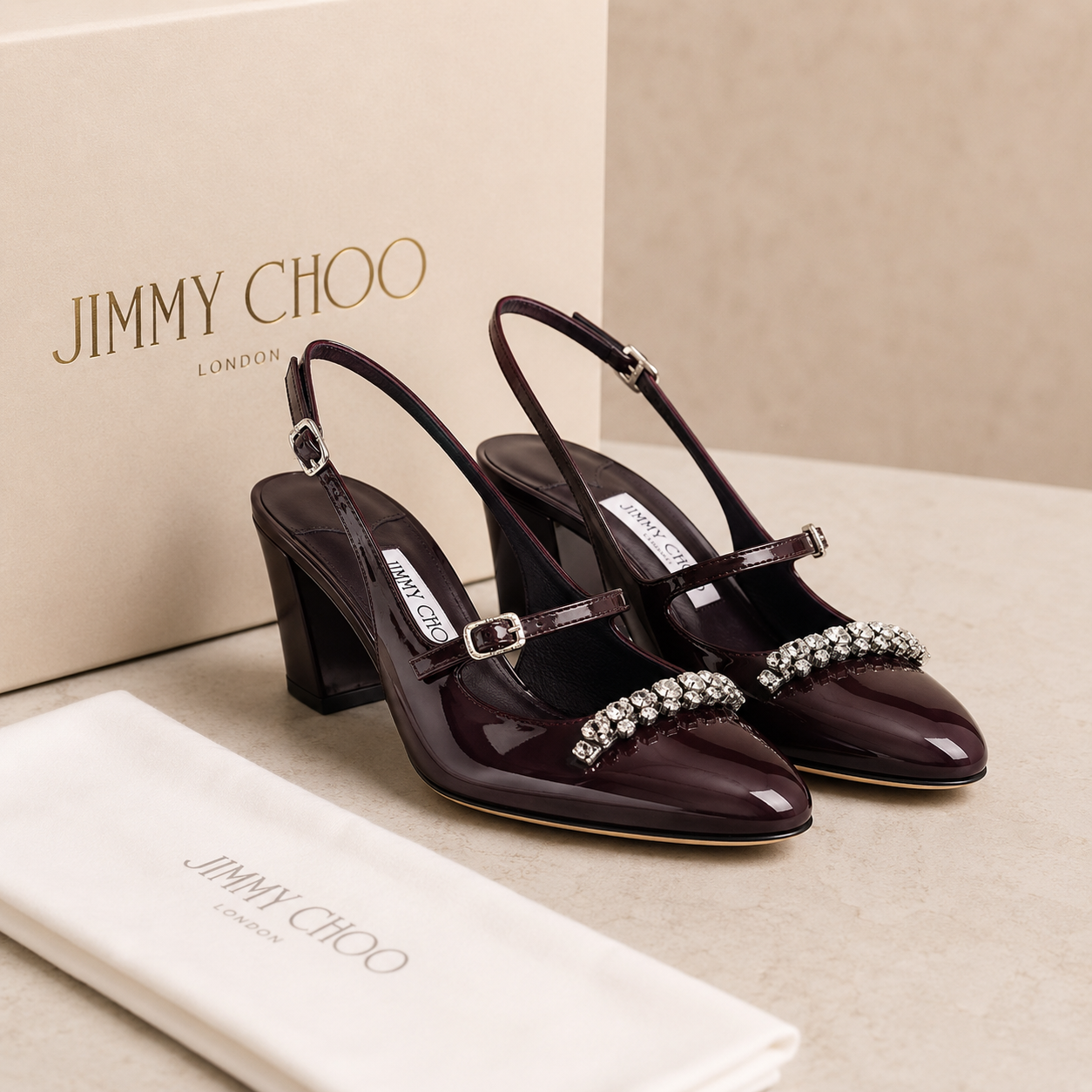 Jimmy Choo Belinda Crystal Slingback Heels