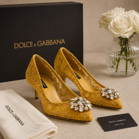 Dolce & Gabbana Bellucci Crystal Lace Pumps