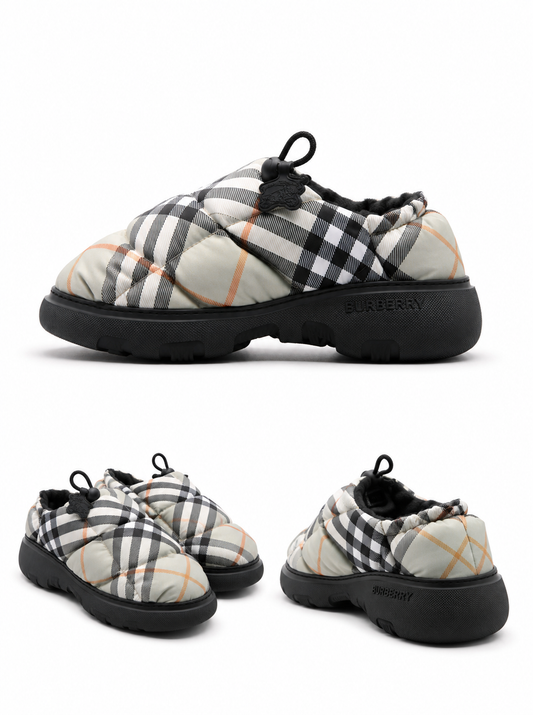 Burberry Check Quilted Pillow Mule Slippers