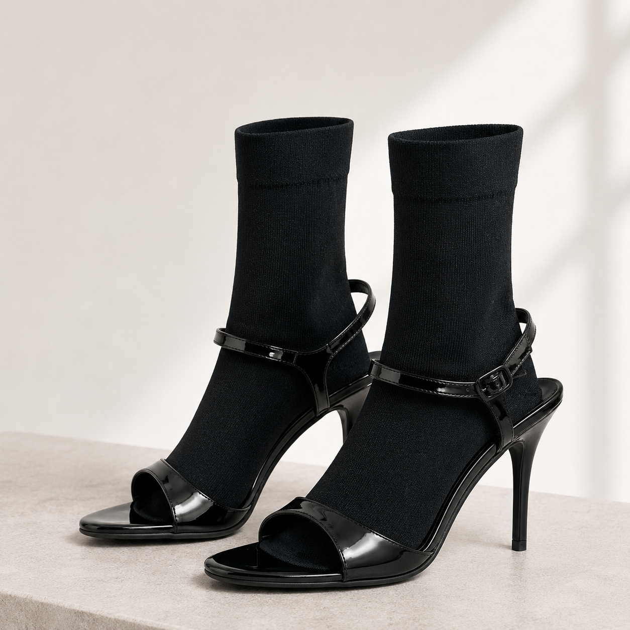 Balenciaga Avenue Sock 110 Patent Leather Sandals