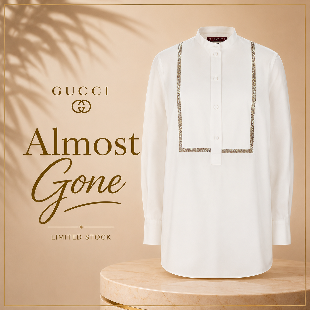 Gucci White Cotton Poplin Tailored Shirt