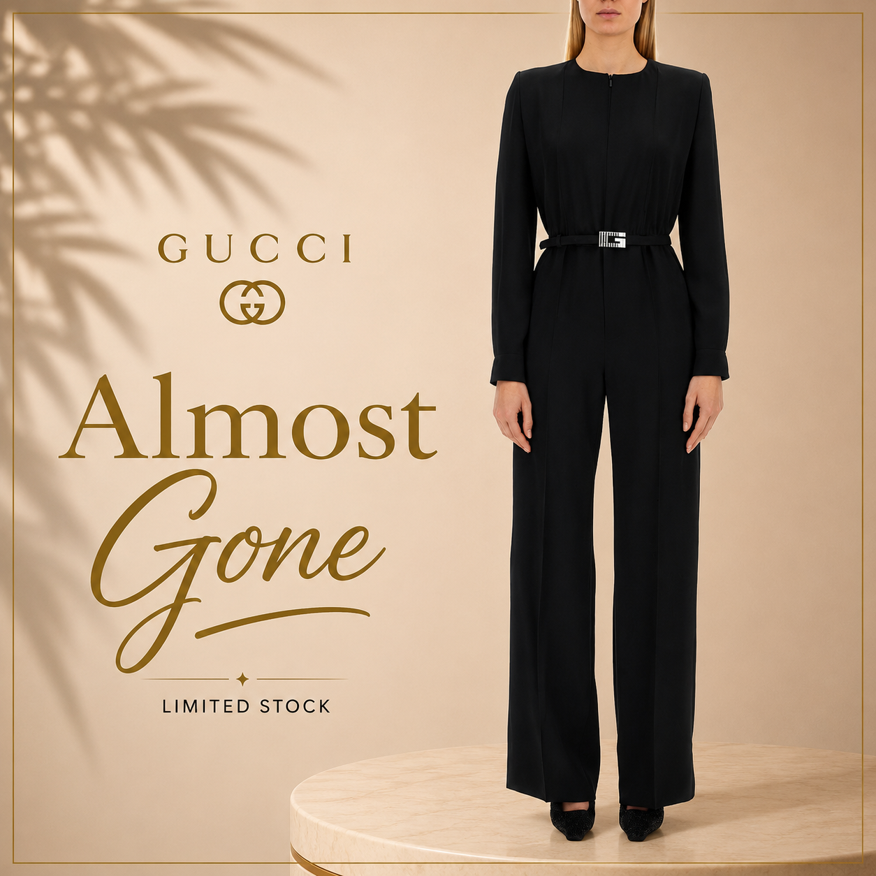 Gucci Silk-Blend Belted Jumpsuit
