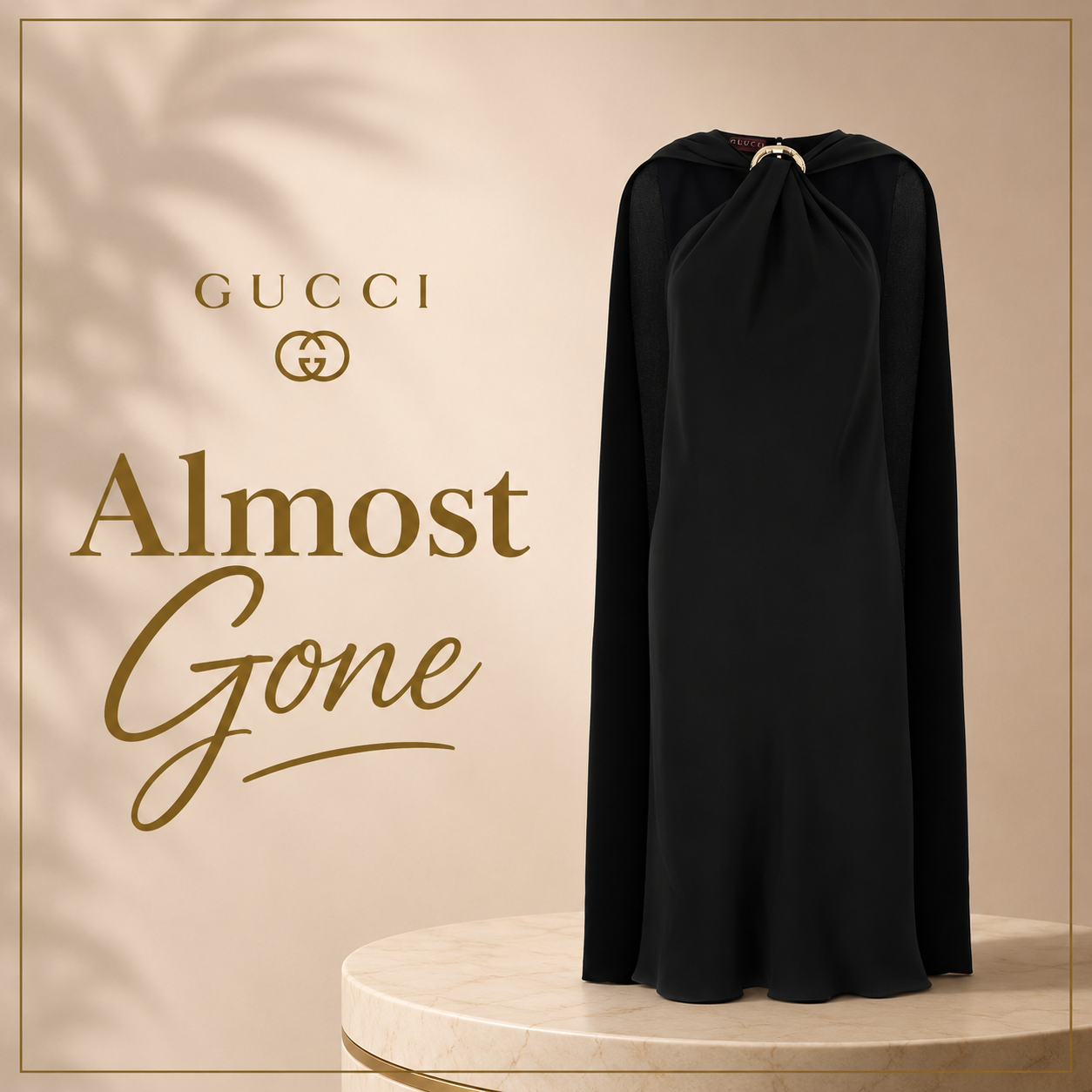 Gucci Black Crepe Silk-Lined Dress