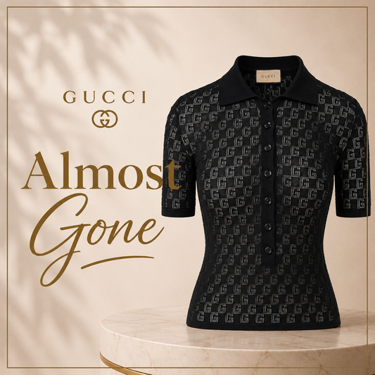 Gucci Black GG Monogram Polo Shirt in Silk & Cotton Blend