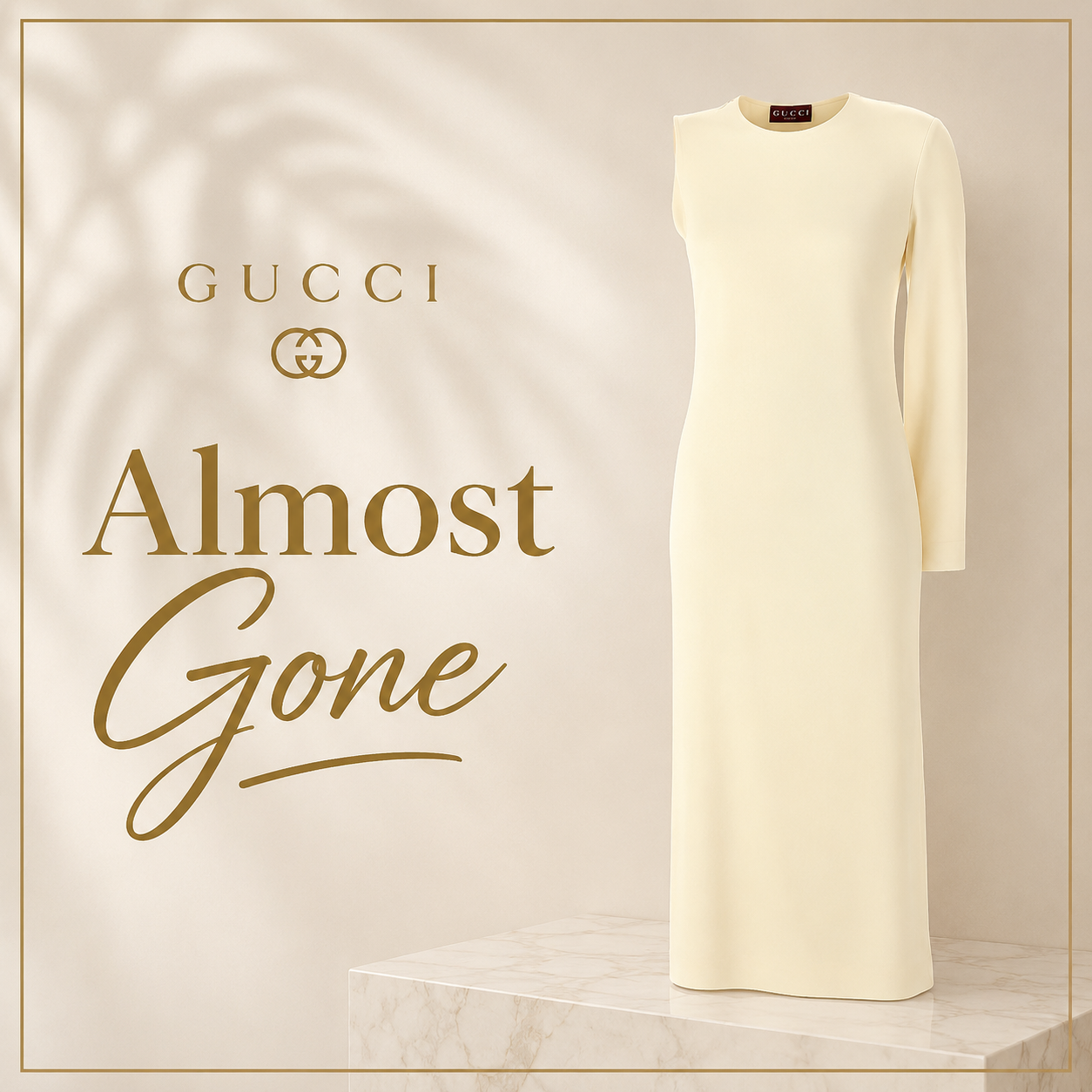 Gucci Ivory One-Shoulder Sable Evening Dress