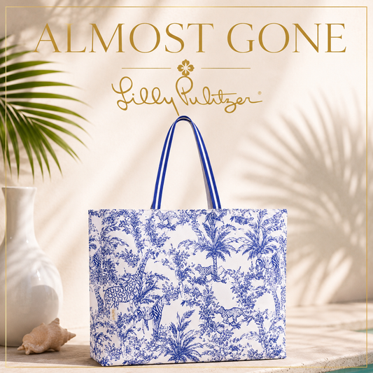 Lilly Pulitzer® Eco Tote, French Blue and White Toile Safari Party