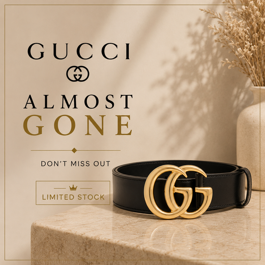 Gucci Marmont Leather Belt – Black & Gold