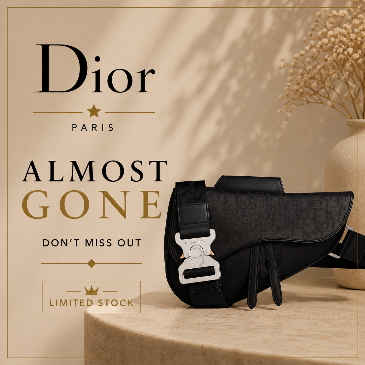 Dior Signature Shoulder Bag – Black