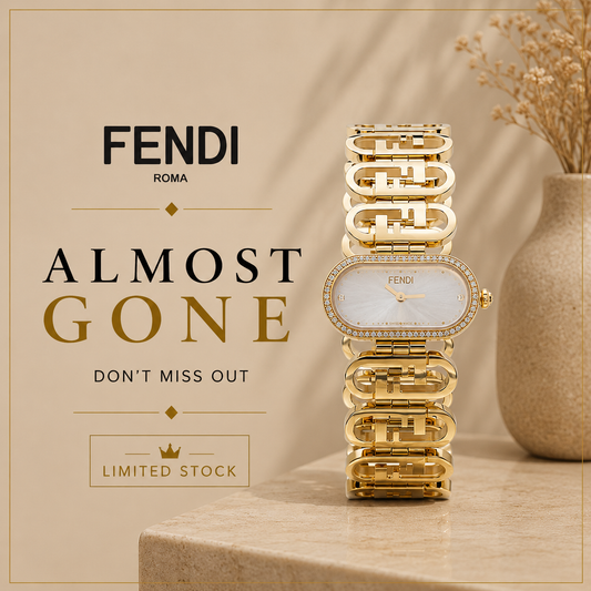 Fendi Diamond Oval Automatic Watch – Gold & White