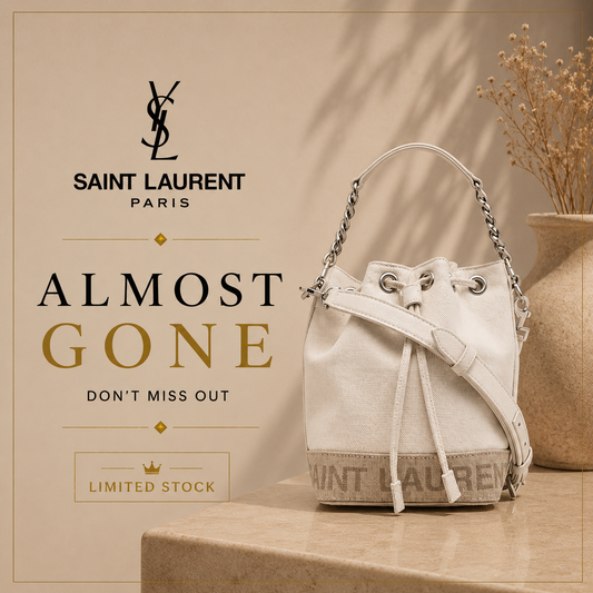 Saint Laurent Jacquard Logo Bucket Bag – Chalk Neutral