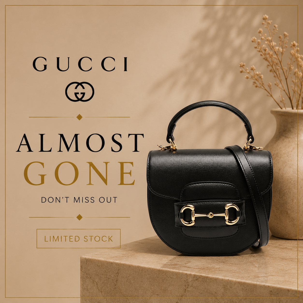Gucci Horsebit Leather Tote Bag – Black