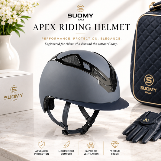 Suomy Apex Riding Helmet – Chrome Blue Navy Matte