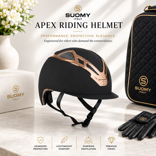 Suomy Apex Riding Helmet – Chrome Black Rose Gold Matte