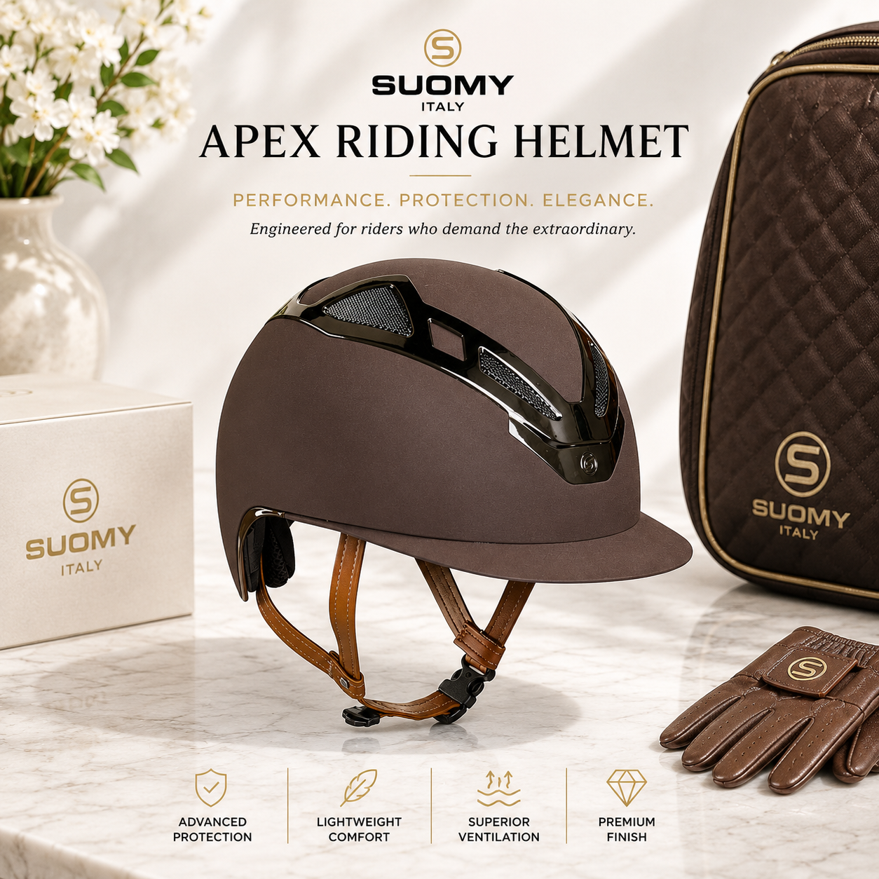 Suomy Apex Riding Helmet – Chrome Brown Matte