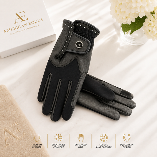 American Equus Crystal Edition Signature Equestrian Riding Gloves