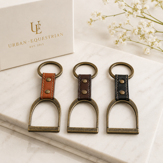 The Conroy - URBAN-EQUESTRIAN Horse Stirrup Keychain in Deep Brown