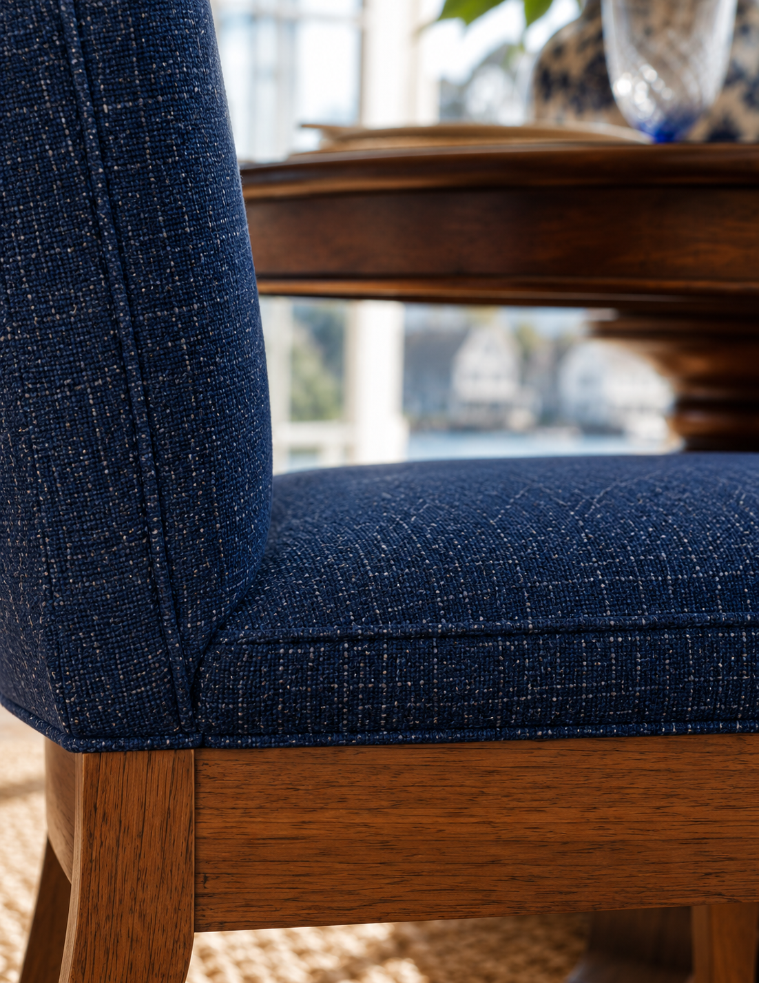 The Harwich Navy Linen Dining Chairs — Set of 2