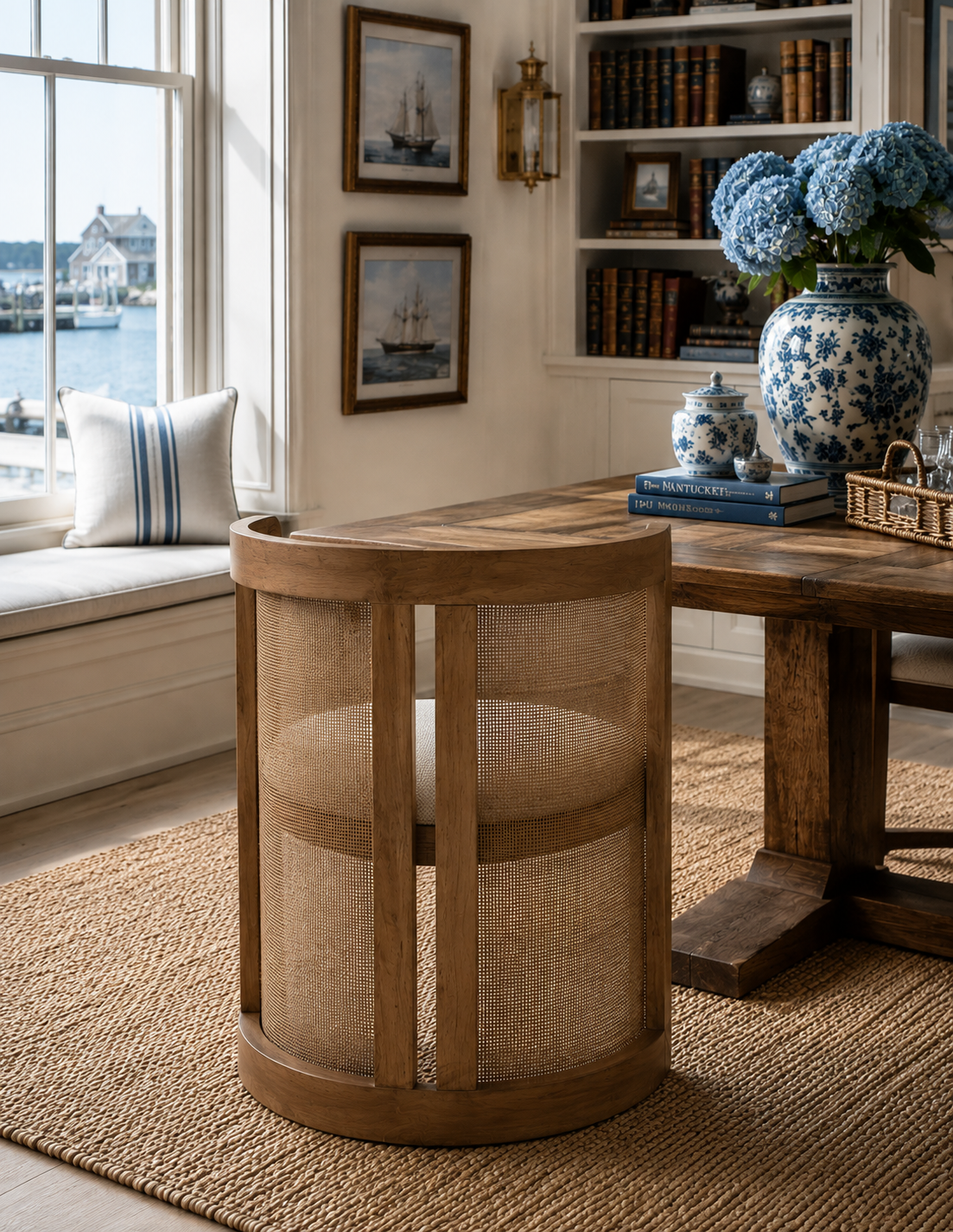 The Lilith Curved Rattan Dining Chair