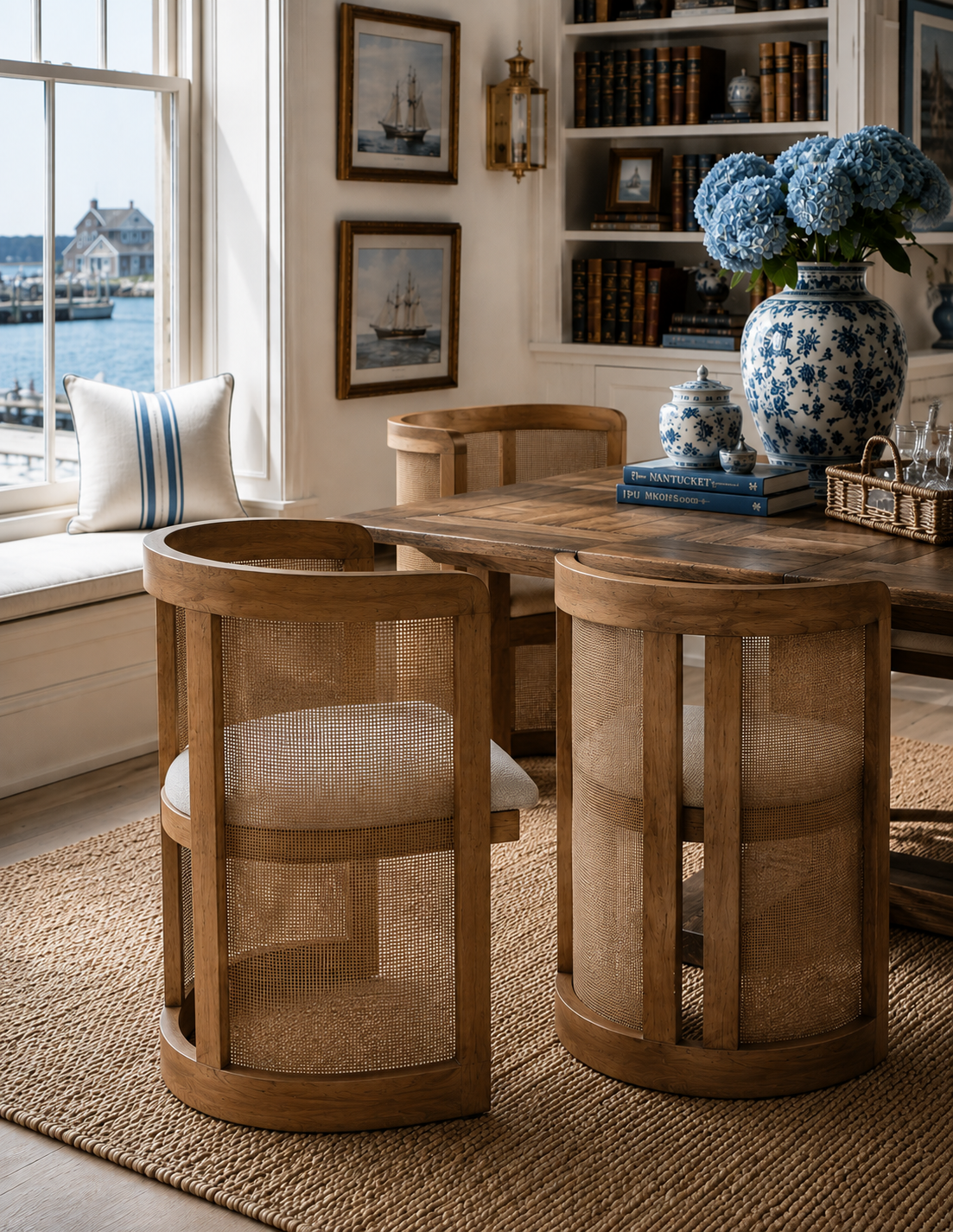 The Lilith Curved Rattan Dining Chair