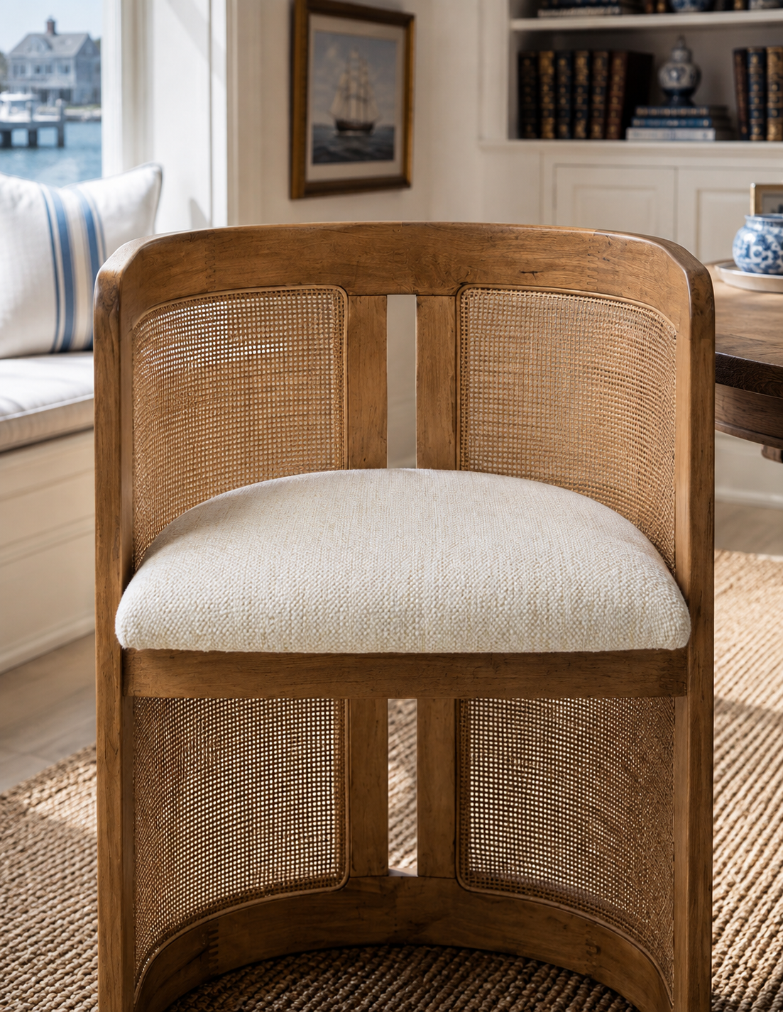 The Lilith Curved Rattan Dining Chair