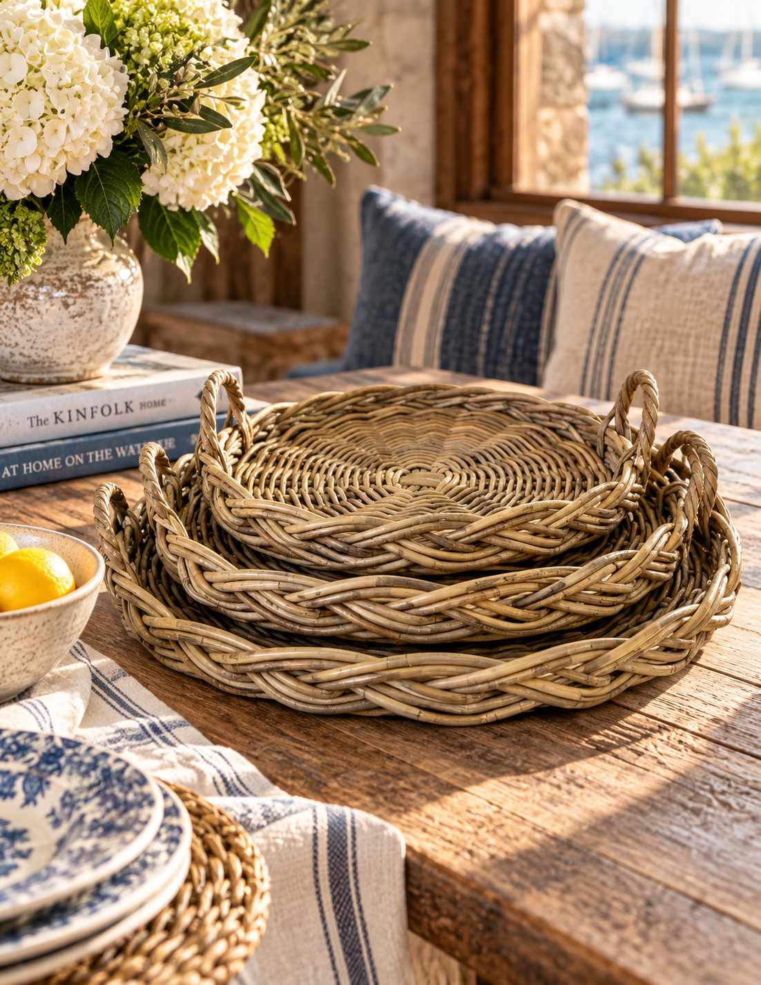 The Charlotte Handwoven Rattan Tray