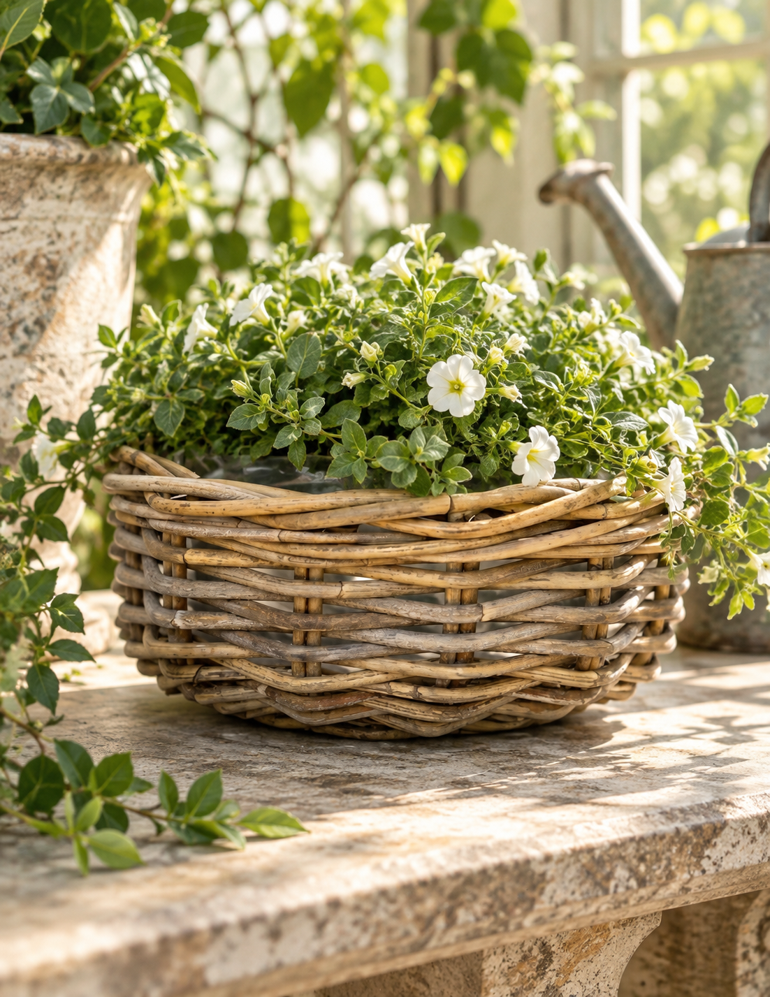 Handwoven Rattan Garden Bowl