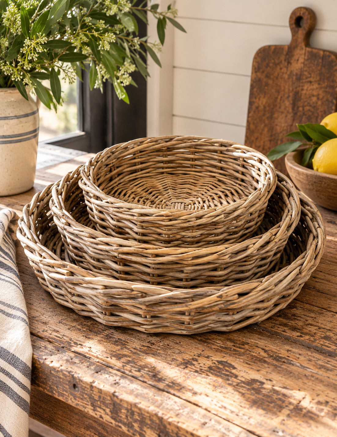 The Charleston Handwoven Rattan Tray