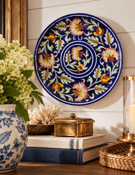 Ciel Wall Decor Plate — Handcrafted Blue Pottery