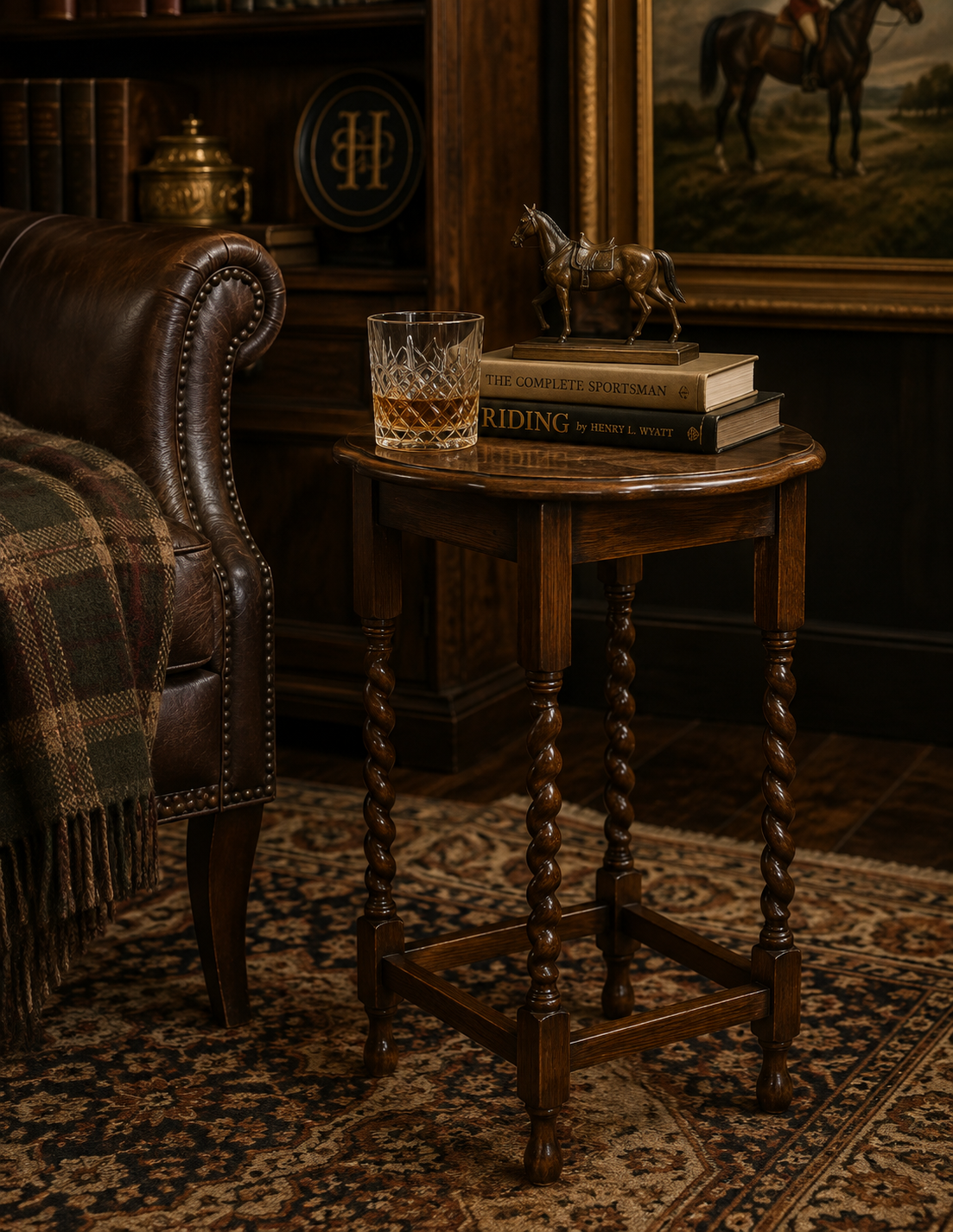 Heritage Barley Twist Solid Oak Side Table