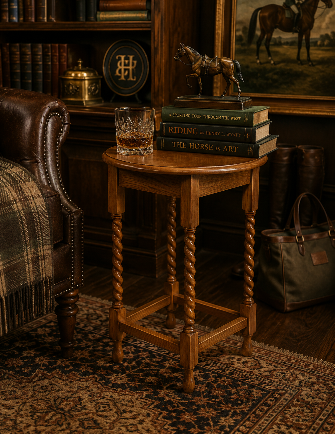 Heritage Barley Twist Solid Oak Side Table