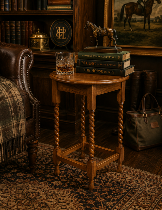 Heritage Barley Twist Solid Oak Side Table