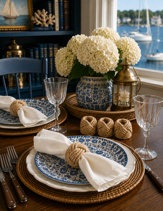 The Harbor Braided Jute Napkin Rings — Set of 4