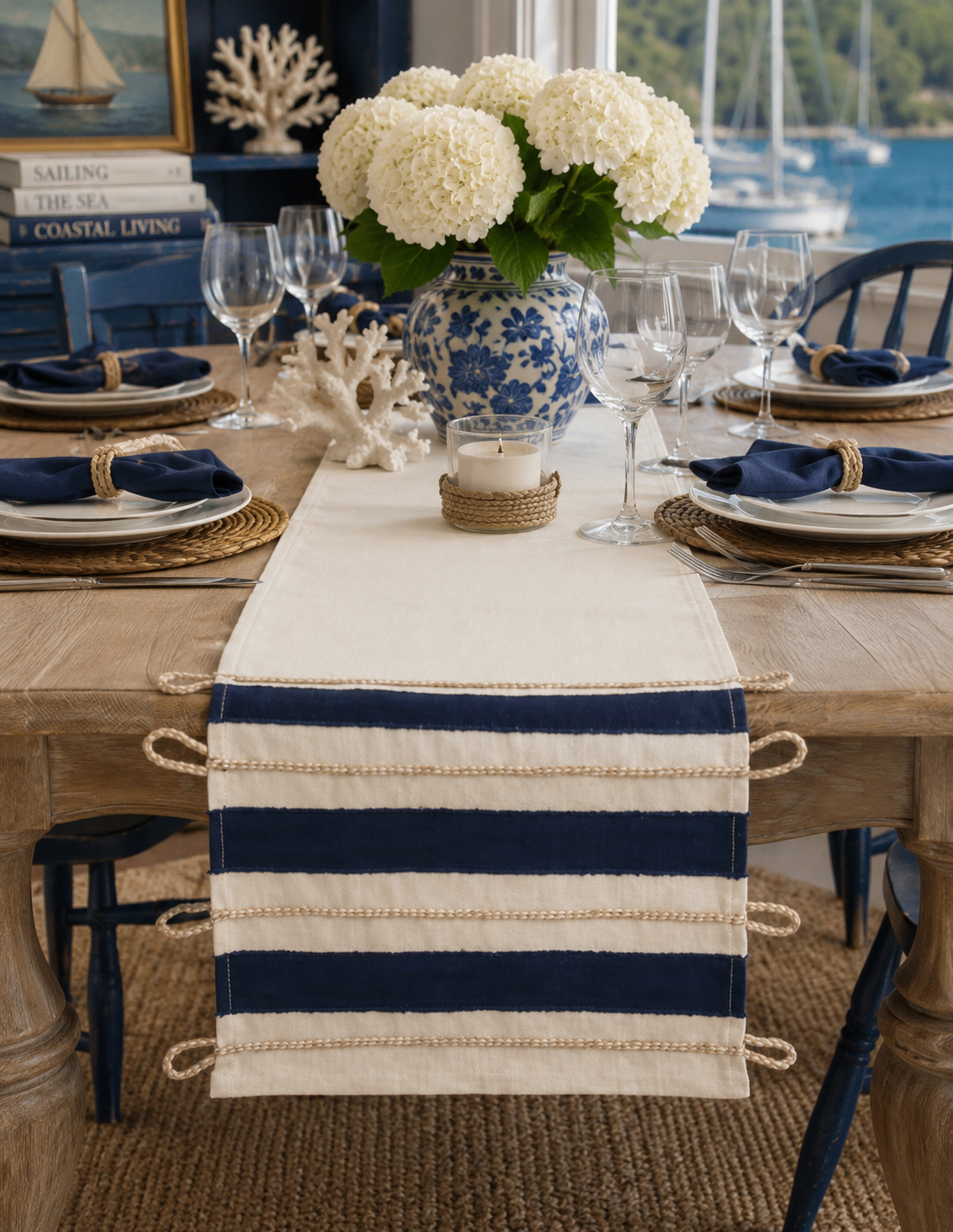 The Mariner’s Knot Appliqué Cotton Table Runner