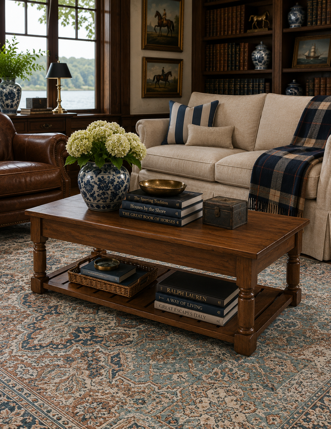 Ashford Turned-Leg Wood Coffee Table