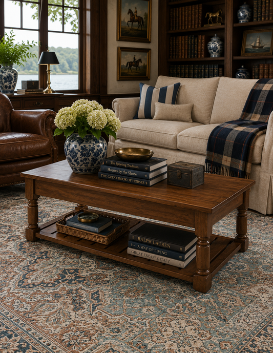 Ashford Turned-Leg Wood Coffee Table