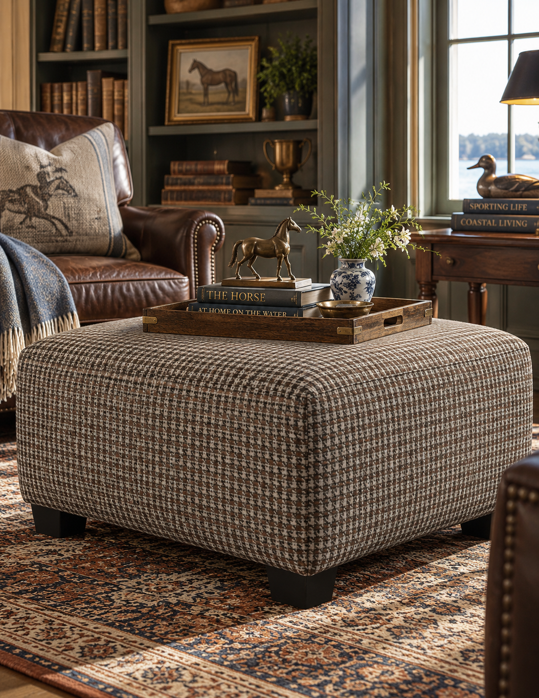 The Livingston Slate Cocktail Ottoman