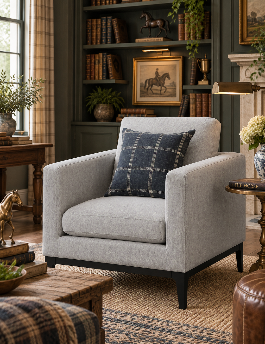 The Coastal Library Tailored Lounge Chair — Light Grey