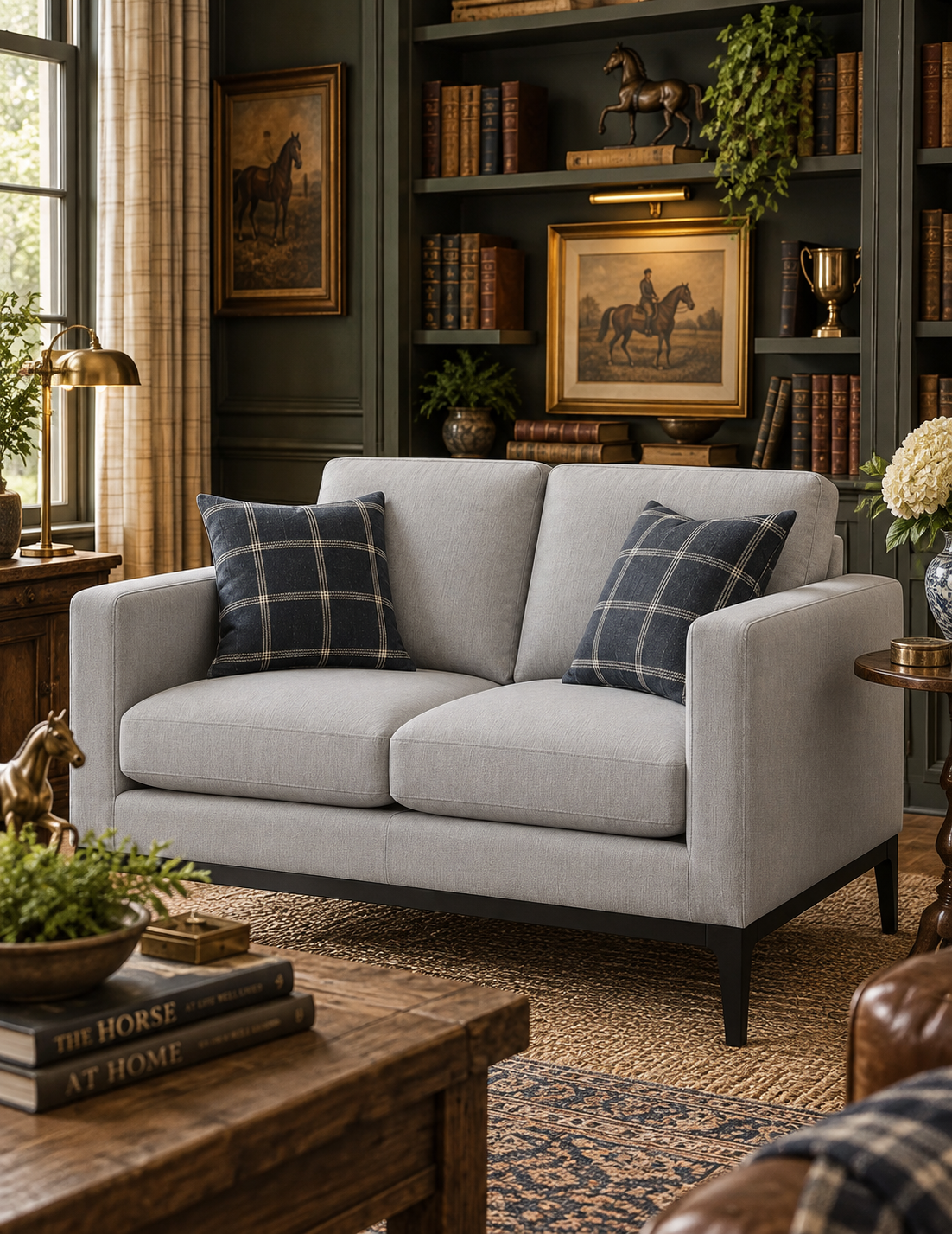 The Coastal Library Tailored Loveseat — Light Grey