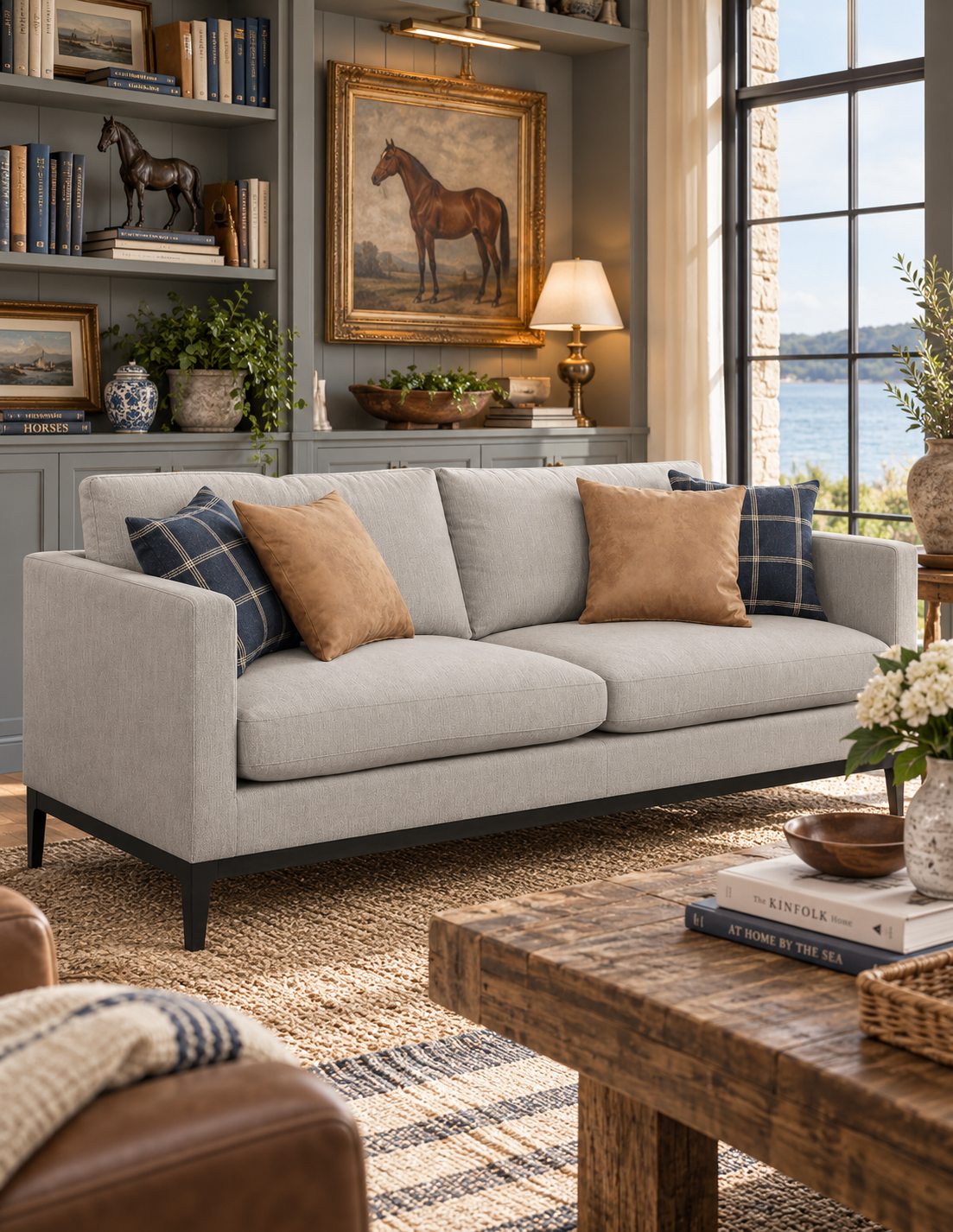 The Coastal Library Tailored Sofa — Light Grey