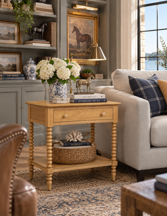 The Coastal Library Turned Wood Side Table