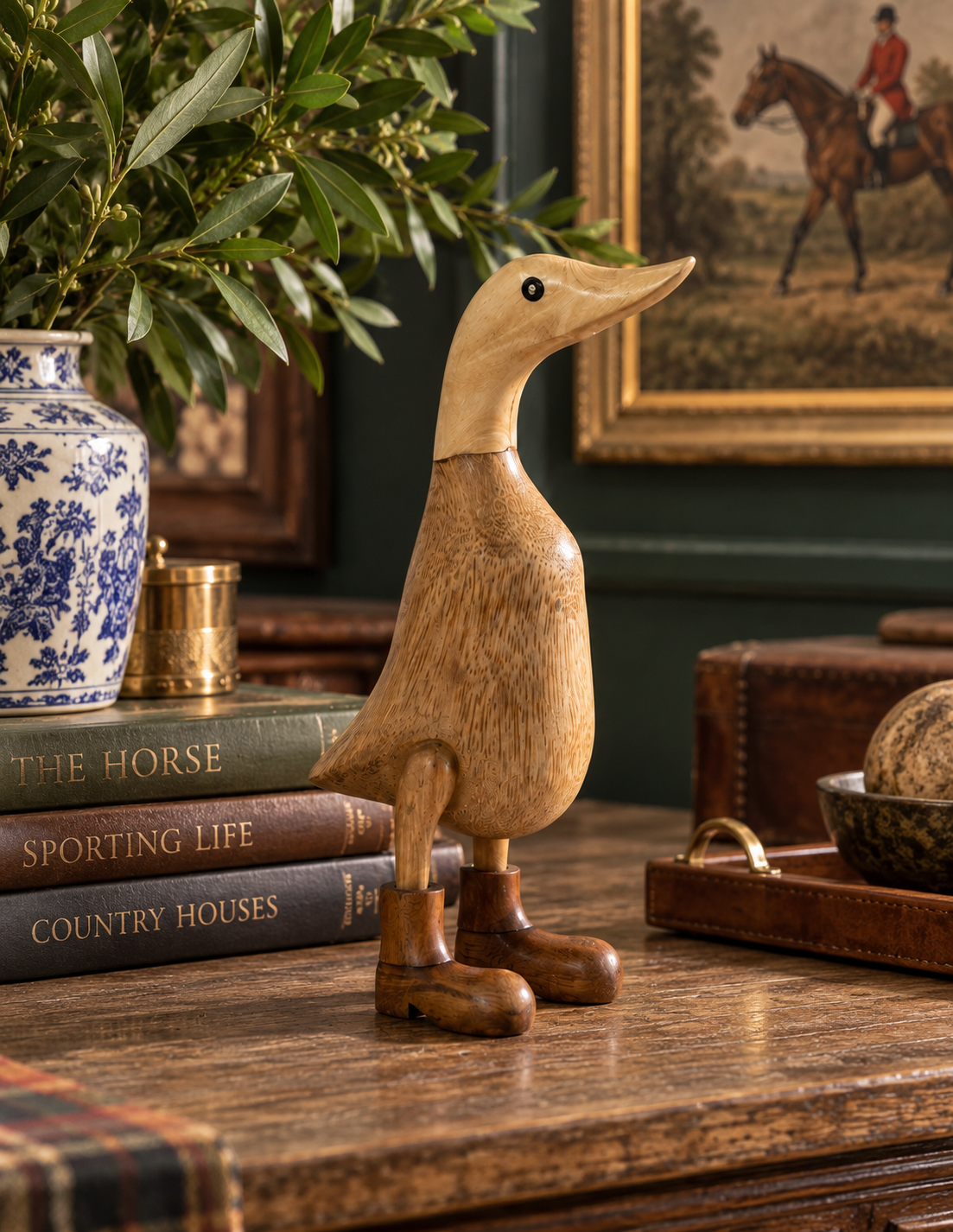 Balinese Hand-Carved Bamboo Sporting Duck