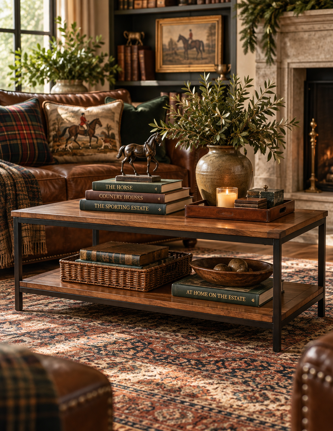 Sporting Estate Mango Wood & Steel Coffee Table