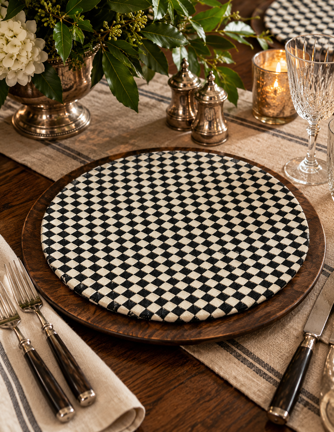 Bottega Veneta Intrecciato Woven Leather Decorative Charger