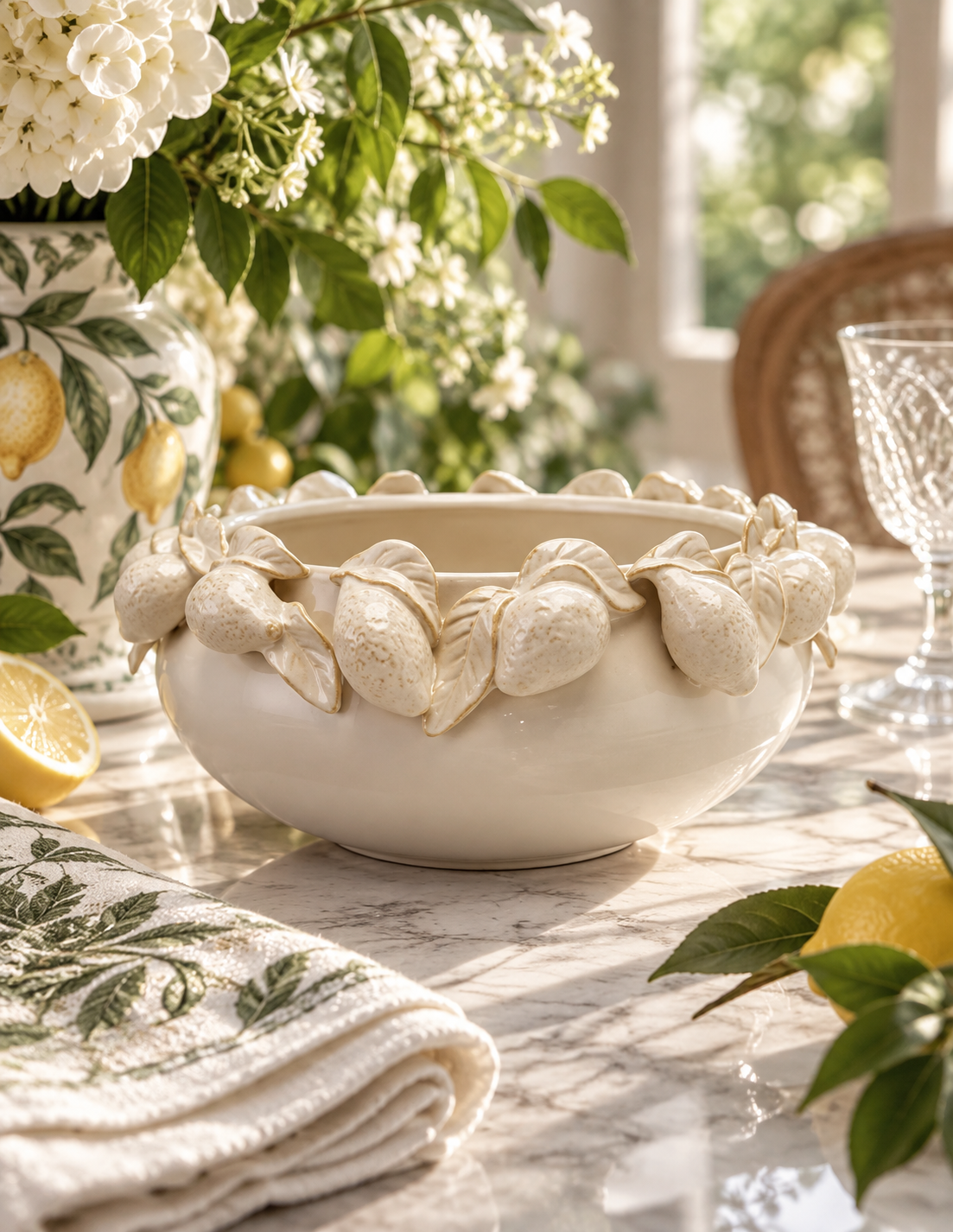 Limonata Stoneware Serving Bowl — Cream