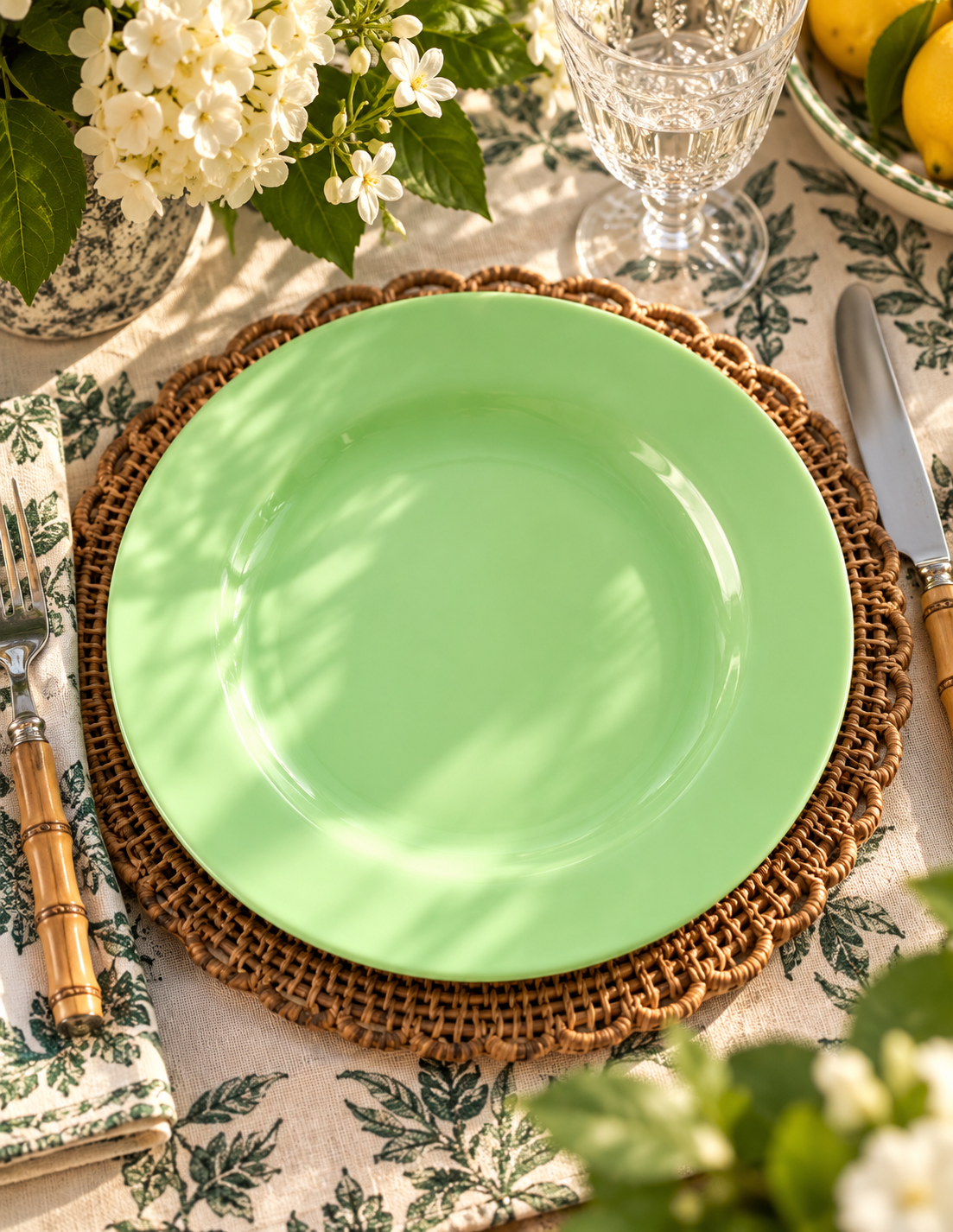 Verdant Melamine Lunch Plate — Neon Green