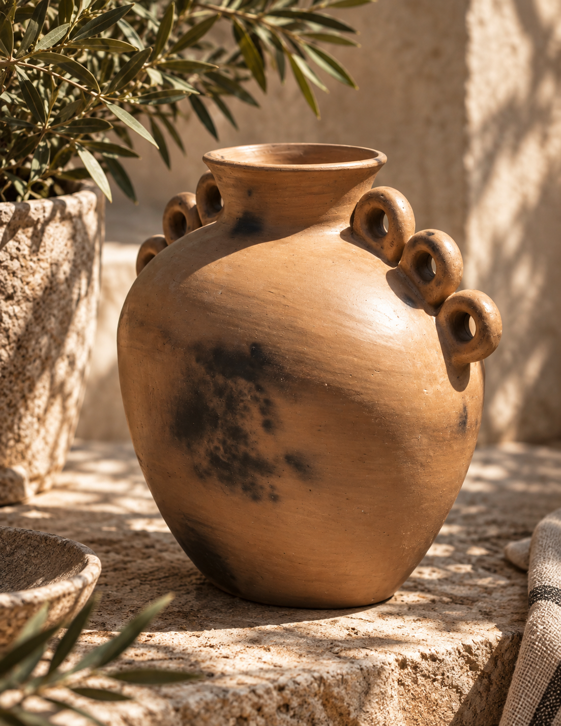 PALO SANTO Altar Vessel — Hand-Fired Oaxacan Clay
